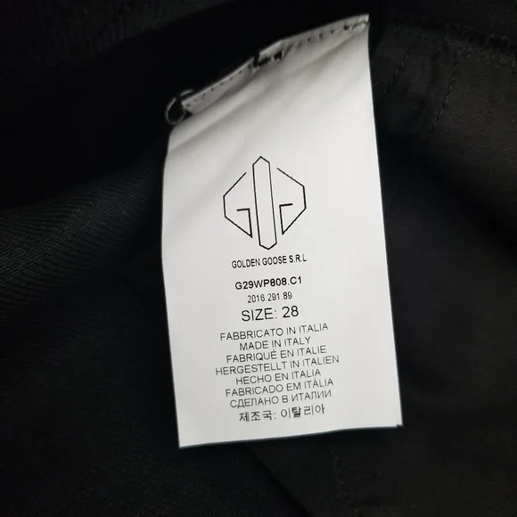 Golden Goose Asymmetric Waistband Skinny Jeans Black Size 28 - Picture 7 of 10